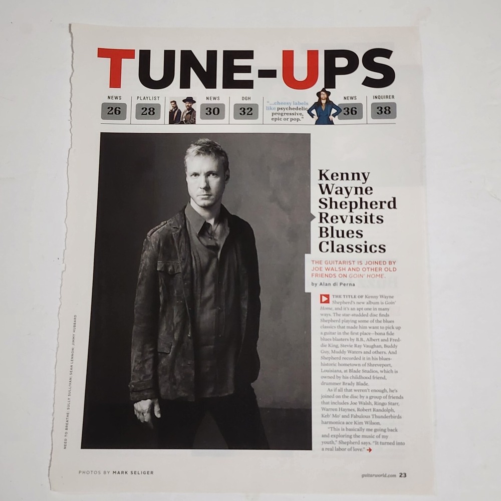 Kenny Wayne Shepherd Guitar World July 2014 1.5 page article clipping 8x10.5